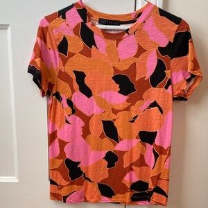 Sanctuary Multicolor Leaf Print Short Sleeve Tee